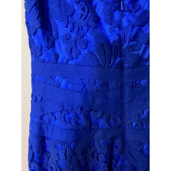 Tadashi Dress Cobalt Blue 6 Stretch Sheath Wedding Party  Cruise Event Barbie - Picture 12 of 13